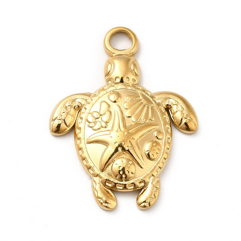 Tortuga, Stainless Steel, Charm y Pendant