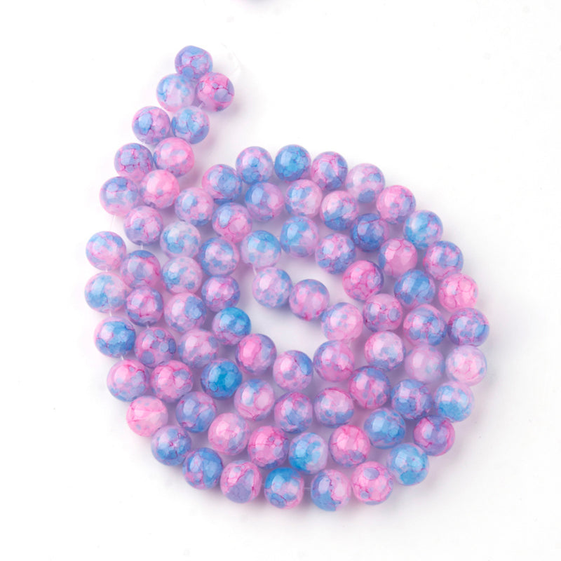 Bead Redondo, Cristal Crackeado, 8mm, Beads