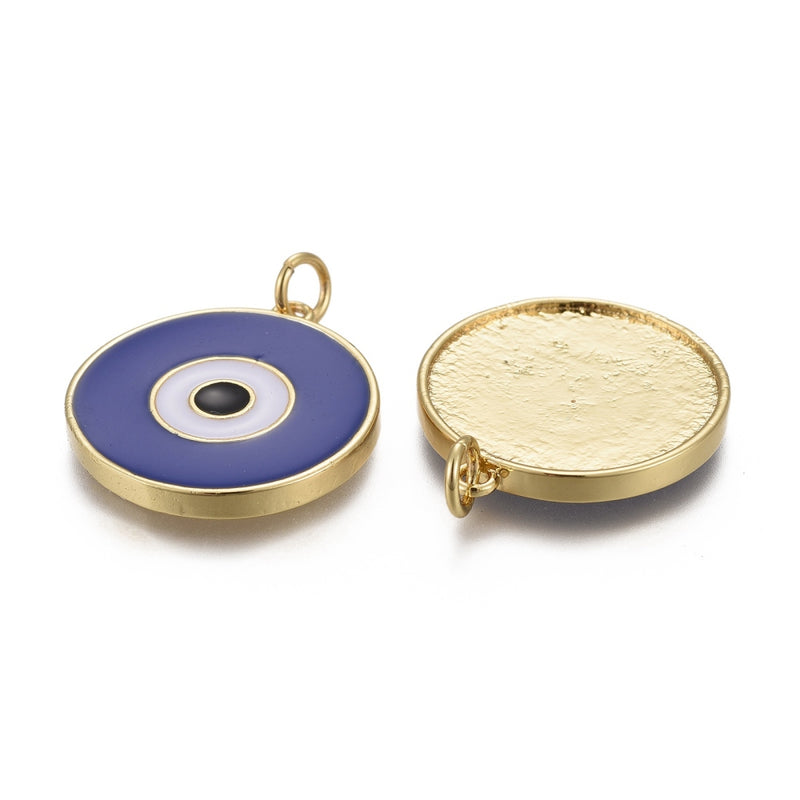 Ojo, Evil Eye, Brass, Enchapado 18k, Charm y Pendant