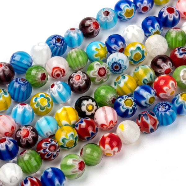 Millefiori, Cristal, 8mm, Beads