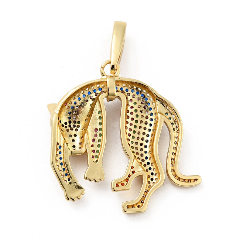 Leopardo, Brass, Enchapado 18k, Charm y Pendant