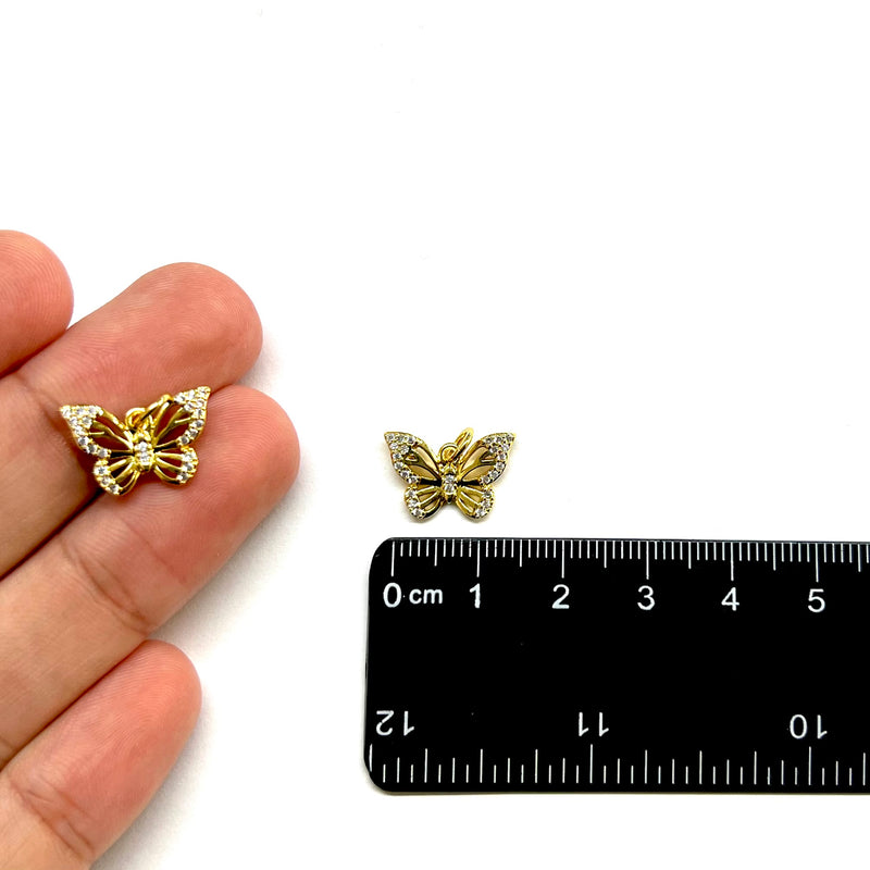 Mariposa, Brass, Enchapado 18k, Charm y Pendant