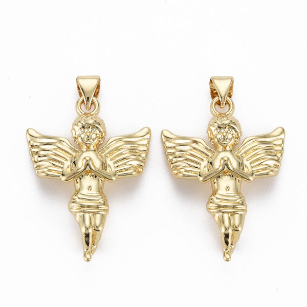 Angel, Brass, Enchapado 16k, Charm y Pendant