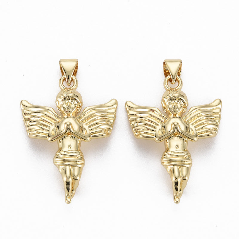 Angel, Brass, Enchapado 16k, Charm y Pendant