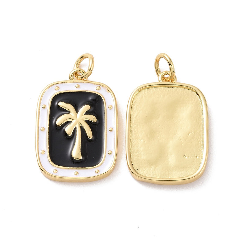 Palma, Brass, Enchapado 18k, Charm y Pendant