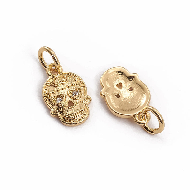 Calavera, Brass, Enchapado, Charm y Pendants