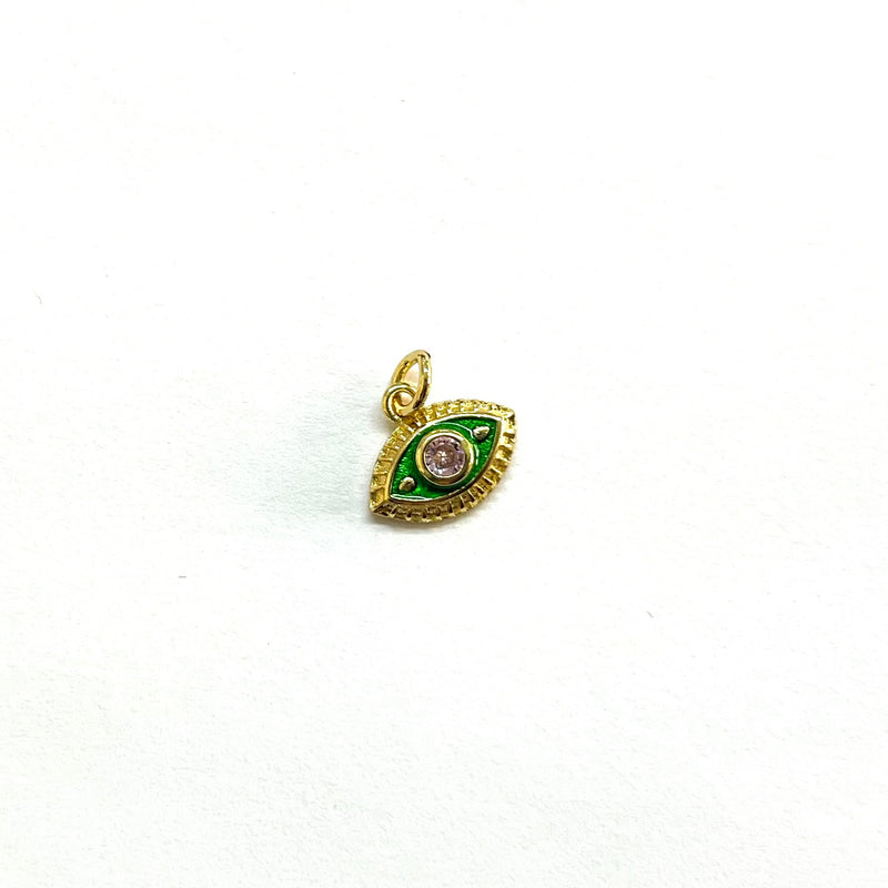 Ojo, Evil Eye, Brass, Enchapado 18k, Charm y Pendant