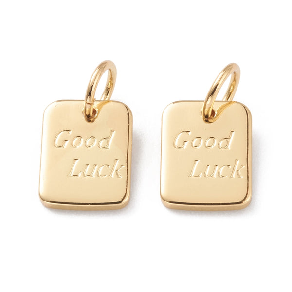 Good Luck, Brass, Enchapado 18k, Charm y Pendant