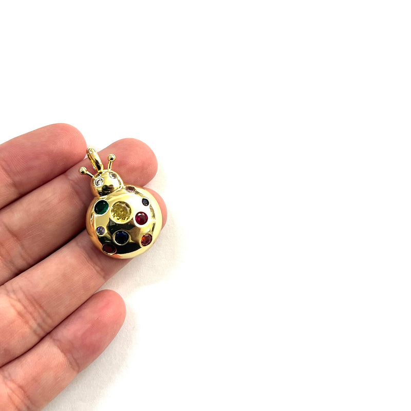 Ladybug, Mariquita, Brass, Enchapado 18k, Pendant