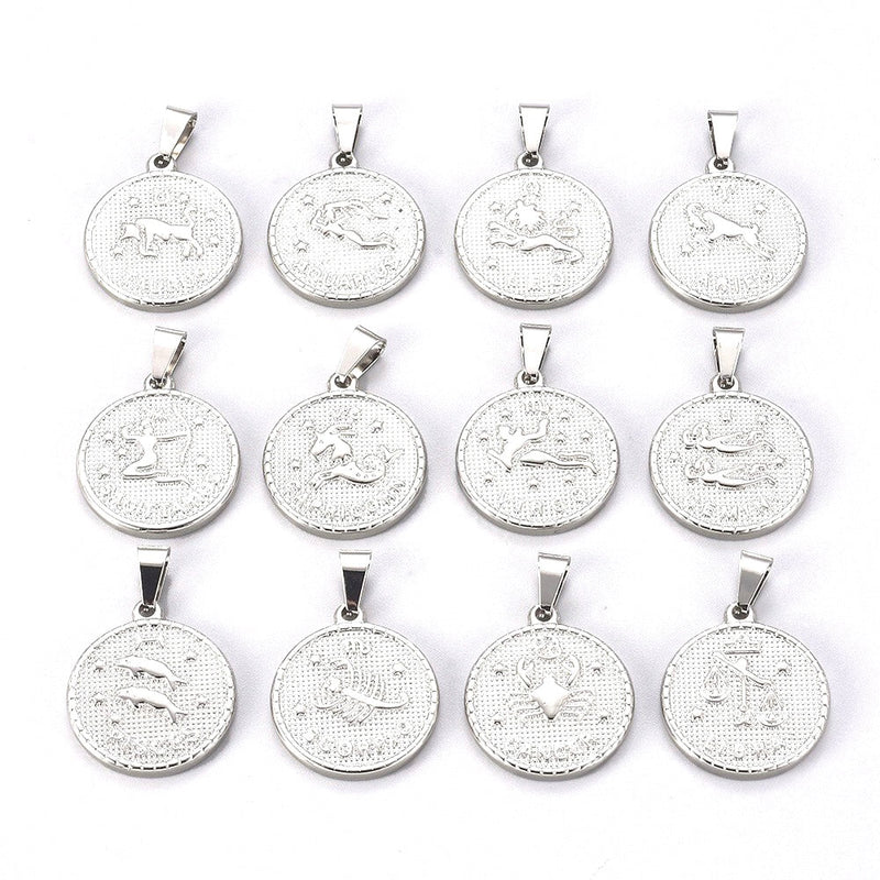 Signos Zodiacales, Stainless Steel, Pendant