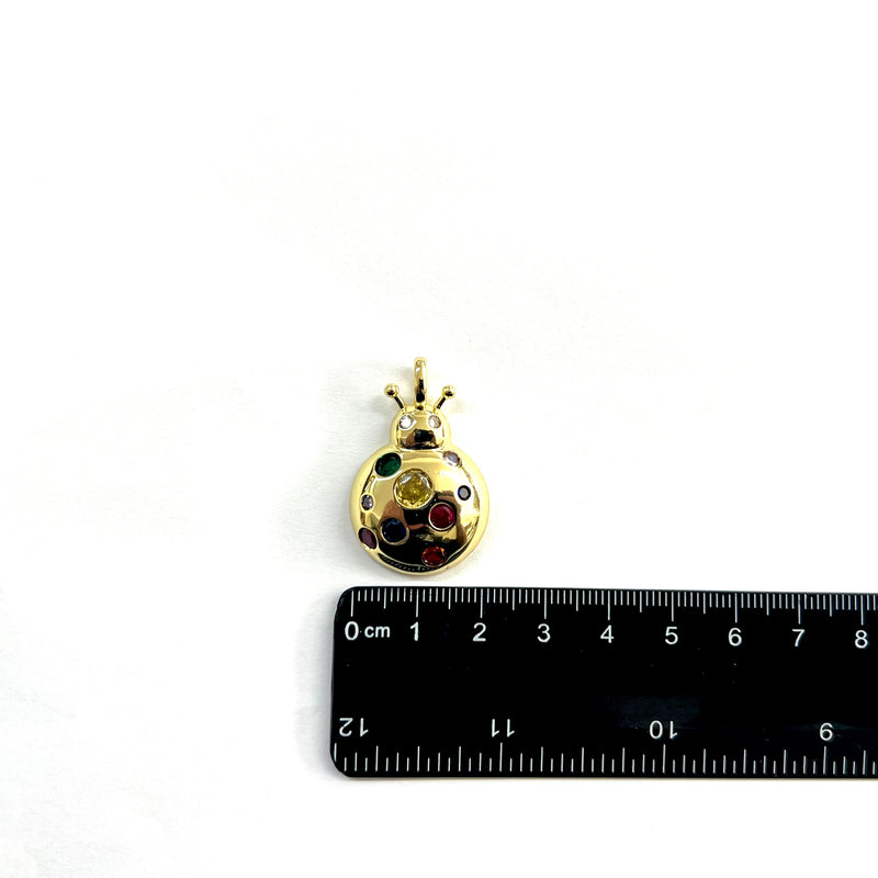 Ladybug, Mariquita, Brass, Enchapado 18k, Pendant