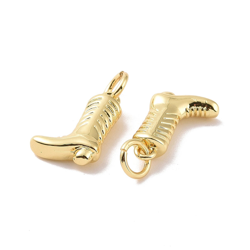 Bota de Vaquera, Vaquero, Brass, Enchapado 18k, Charm y Pendant