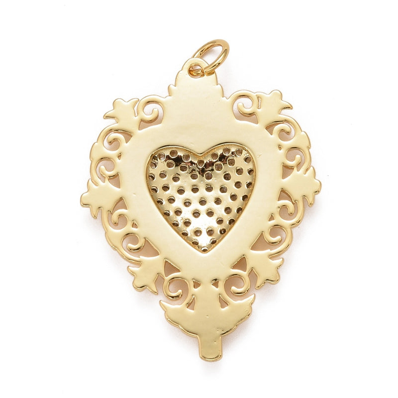 Corazón, Enchapado 18k, Charm y Pendant