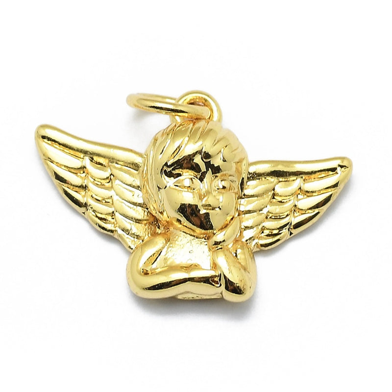 Angel, Brass, Enchapado 18k, Charm y Pendant