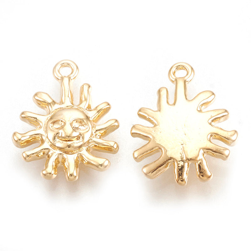 Sol, Brass, Enchapado 18k, Charm y Pendant