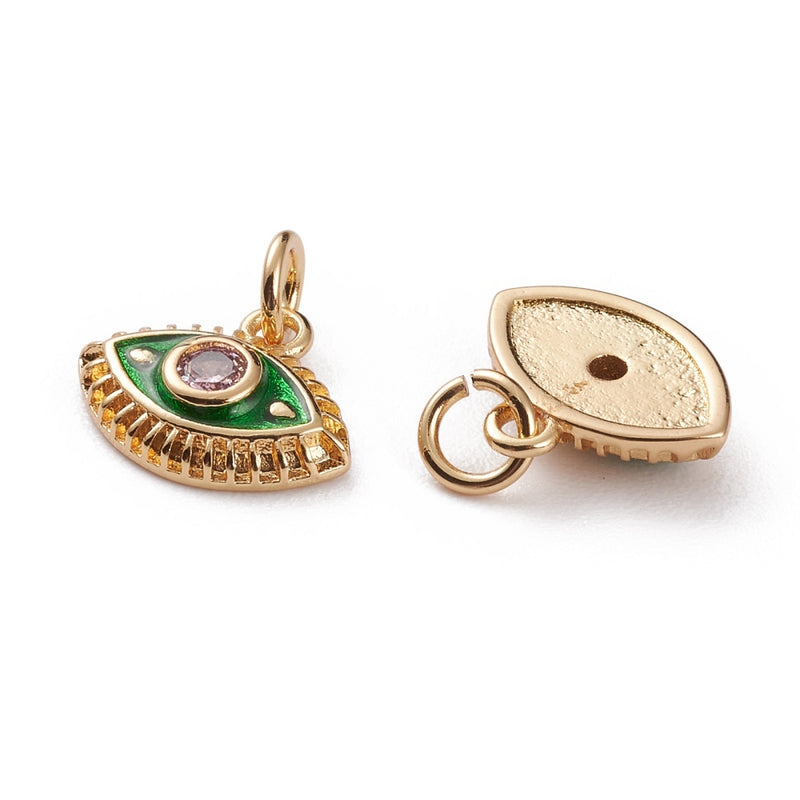 Ojo, Evil Eye, Brass, Enchapado 18k, Charm y Pendant