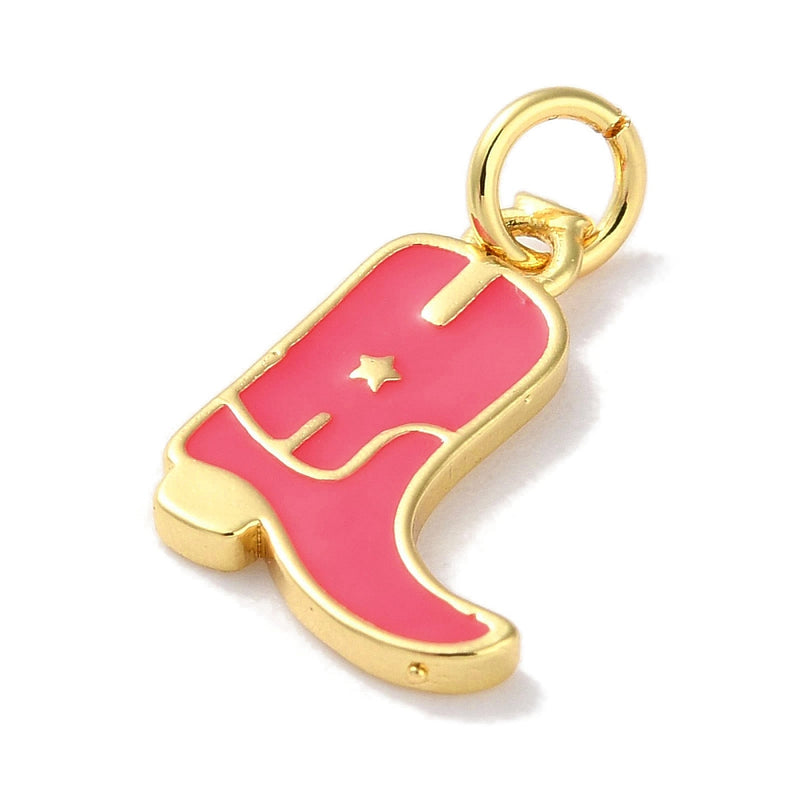 Bota de Vaquera, Vaquero, Brass, Enchapado 18k, Charm y Pendant