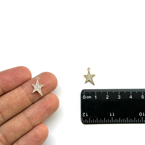 Estrella, Brass Enchapado 18k, Charm y Pendant