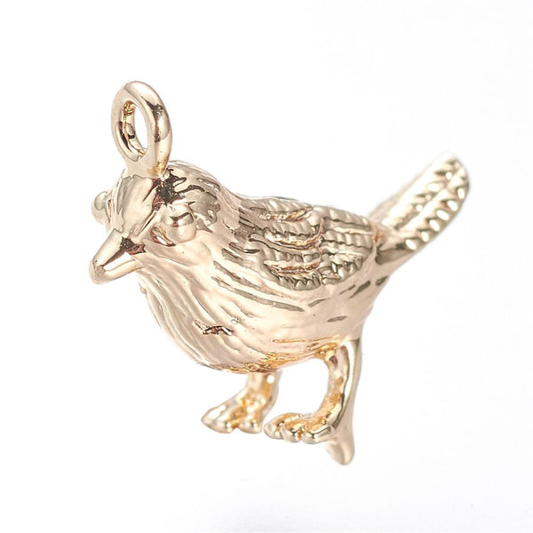 Pájaro, Ave, Brass, Enchapado 18k, Charm y Pendant