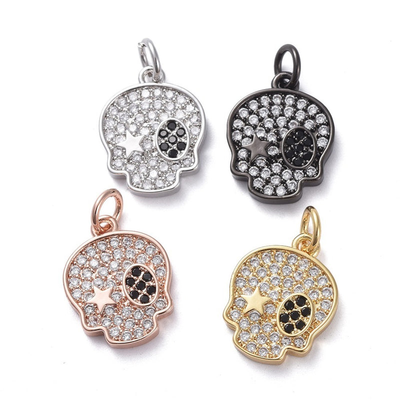 Calavera, Brass, Enchapado, Charm y Pendants