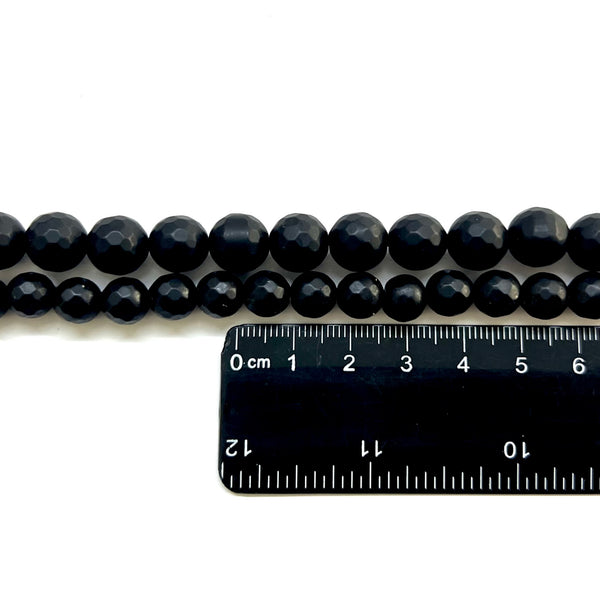 Piedra, Negro Matte Facetada, 8mm/10mm