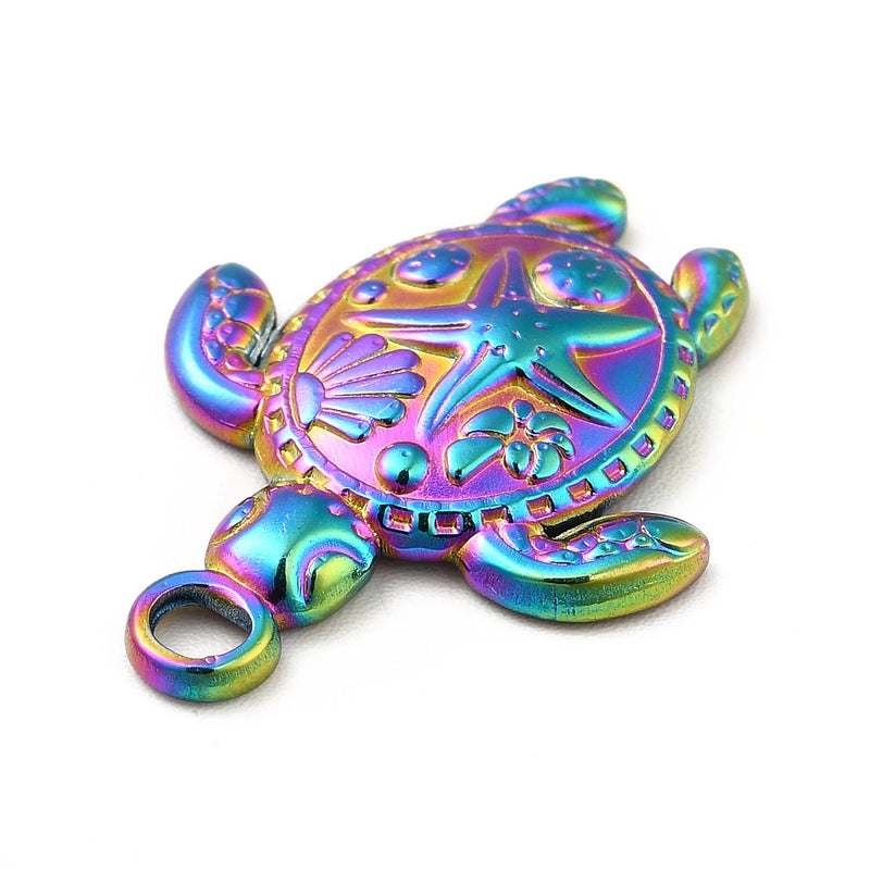 Tortuga, Stainless Steel, Charm y Pendant