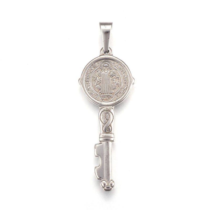 Llave, San Benito, Stainless Steel, Charm y Pendant