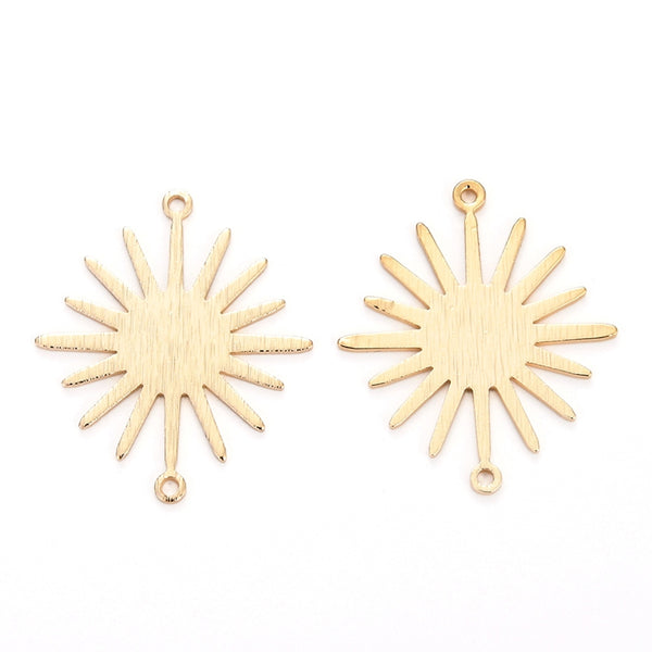 Sol, Brass, Enchapado 14k, Charm y Pendant