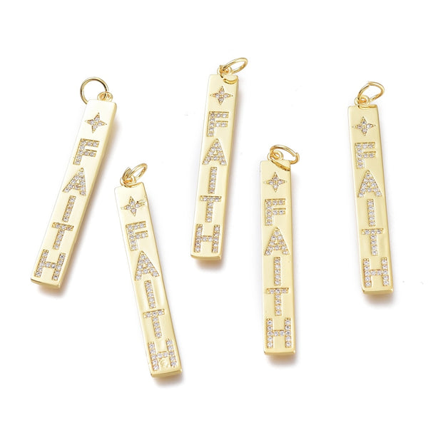 Faith, Brass, Enchapado, Charm y Pendant