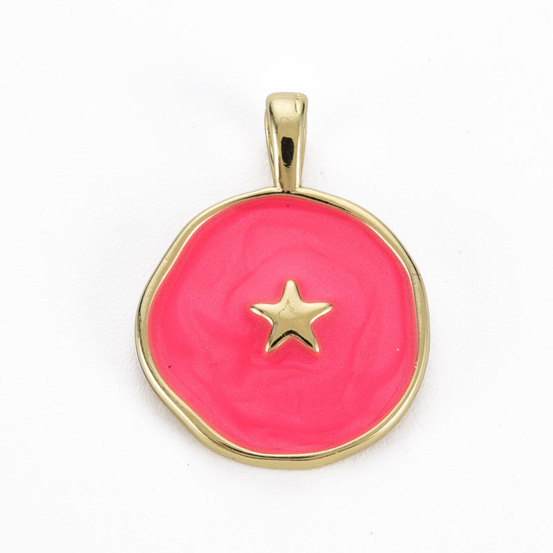 Estrella, Brass, Enchapado 16k, Charm y Pendant