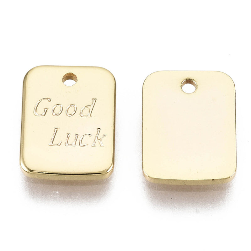 Good Luck, Brass, Enchapado 18k, Charm y Pendant