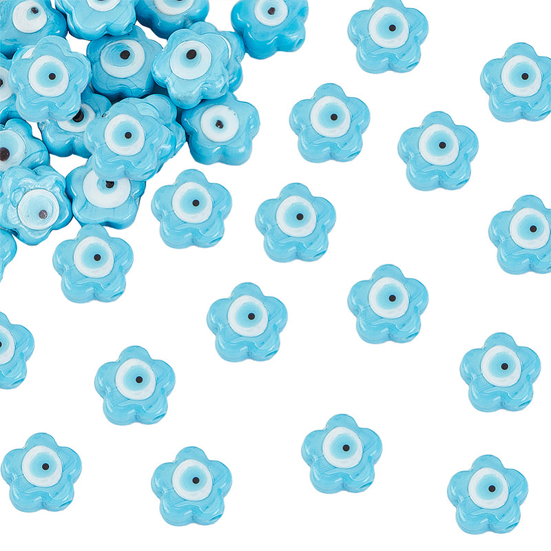 Ojo, Flor, Cristal, 12mm, Beads