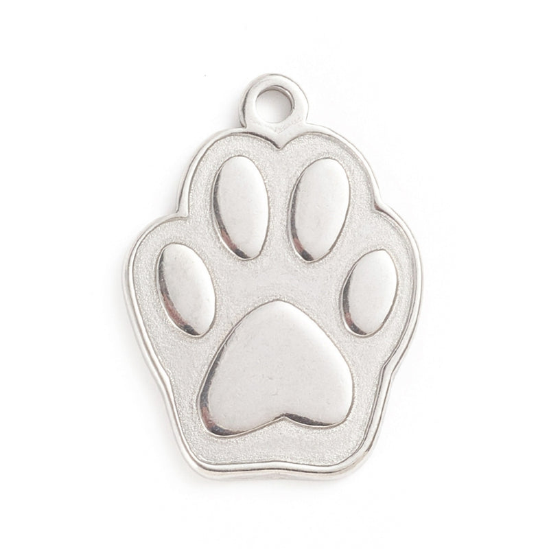 Huella, Perro, Stainless Steel, Charm y Pendant