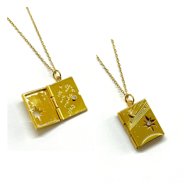 Libro, Cobre, Enchapado 14k, Cadena