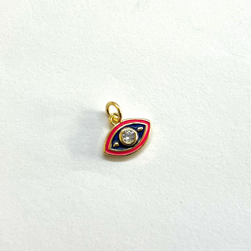 Ojo, Evil Eye, Brass, Enchapado 18k, Charm y Pendant