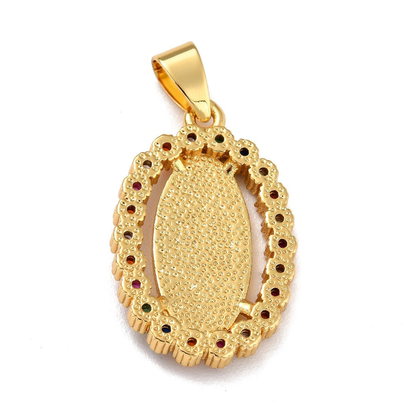 Virgen de Guadalupe, Brass, Enchapado 18k, Charm y Pendant