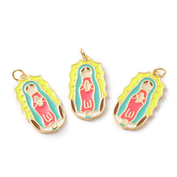 Virgen de Guadalupe, Brass, Enchapado 18k, Charm y Pendant