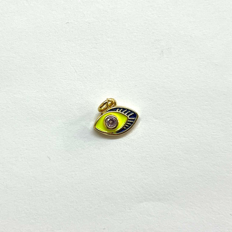 Ojo, Evil Eye, Brass, Enchapado 18k, Charm y Pendant