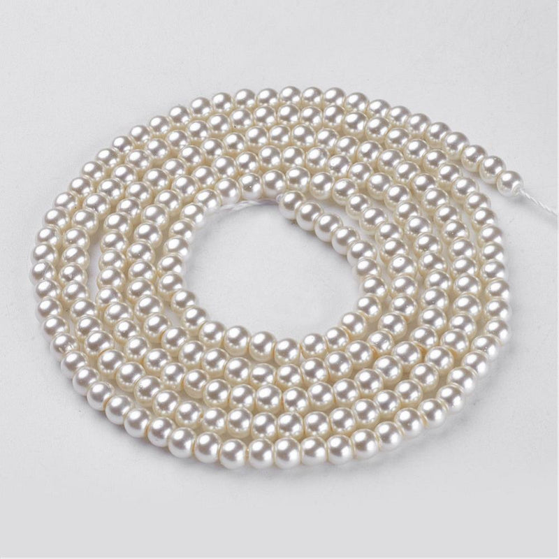 Perlas Crema, Cristal, 4mm, Beads