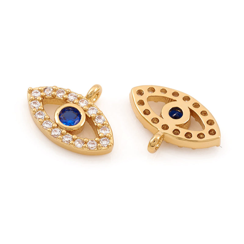 Ojo, Evil Eye, Brass, Enchapado 18k, Charm y Pendant