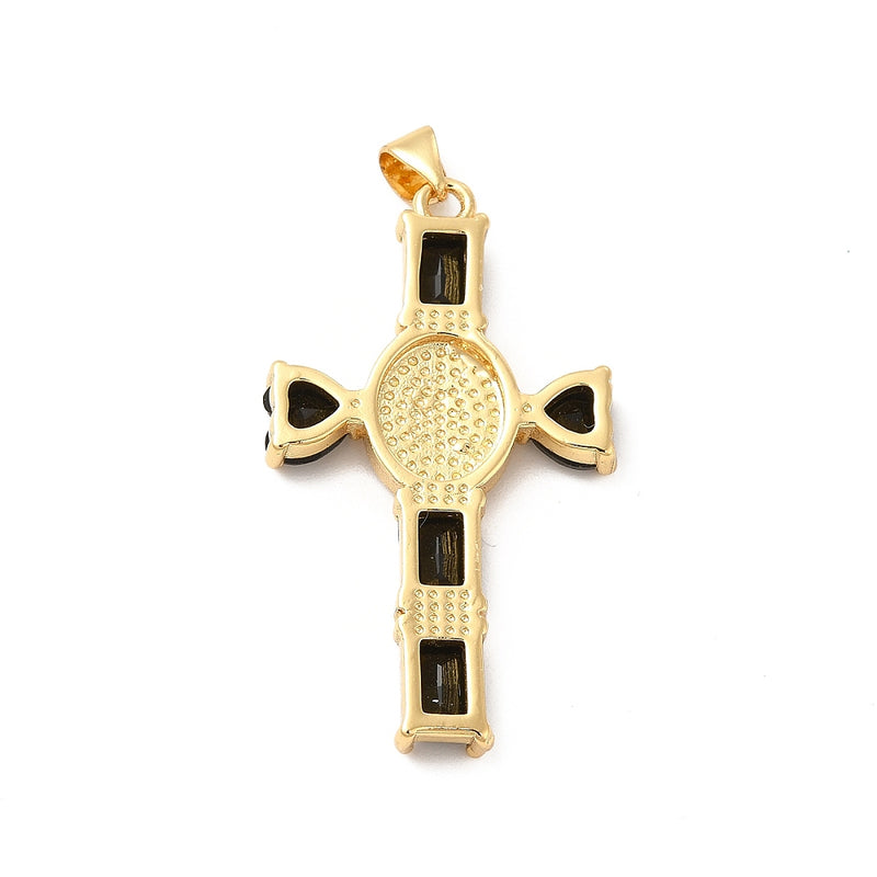 Cruz, Virgen, Brass, Enchapado 18k, Charm y Pendant