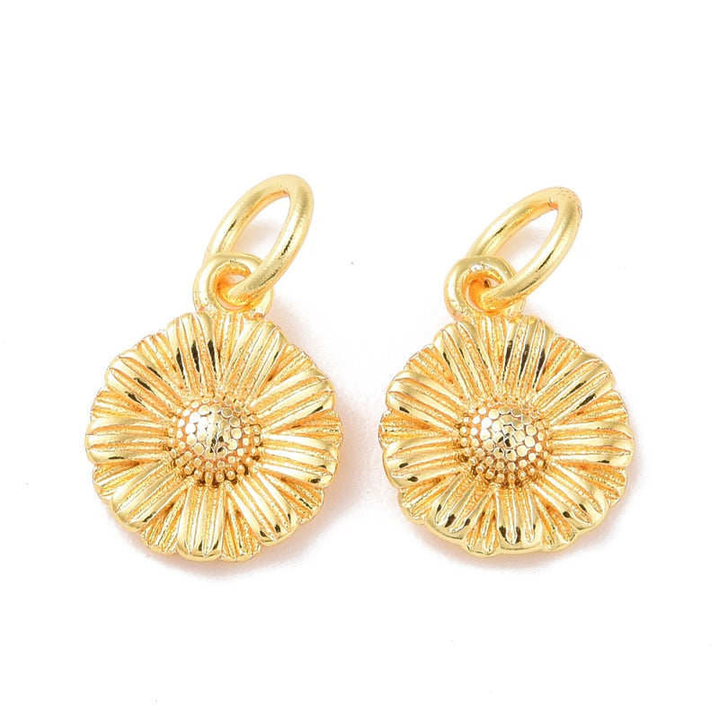 Girasol, Brass, Enchapado 18k, Charm y Pendant