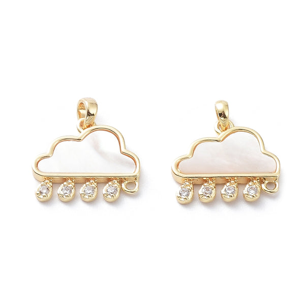 Nube con Gotas, Brass, Enchapado 18k, Charm y Pendant