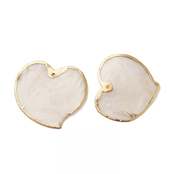 Corazón, Concha Capiz Natural, Charm/Pendant