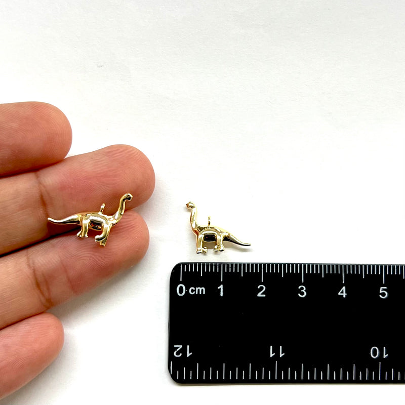 Dinosaurio, Brass, Enchapado 18k, Charm y Pendant