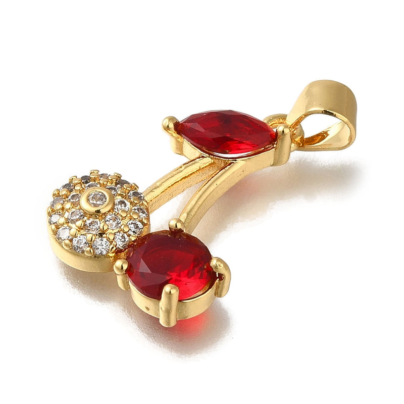 Cherry, Brass, Enchapado 18k, Charm y Pendant