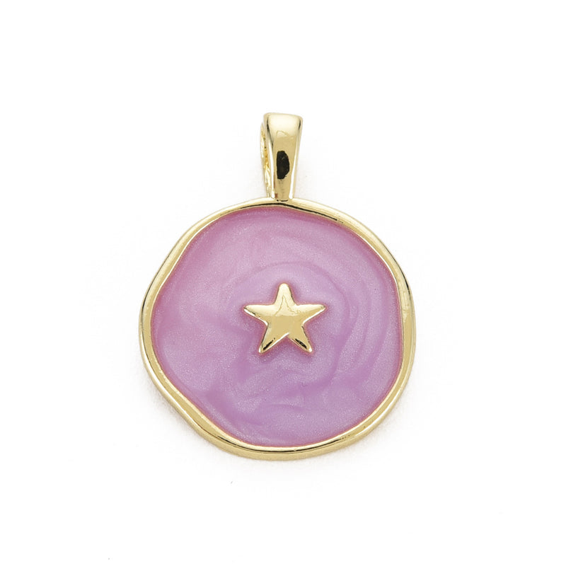 Estrella, Brass, Enchapado 16k, Charm y Pendant