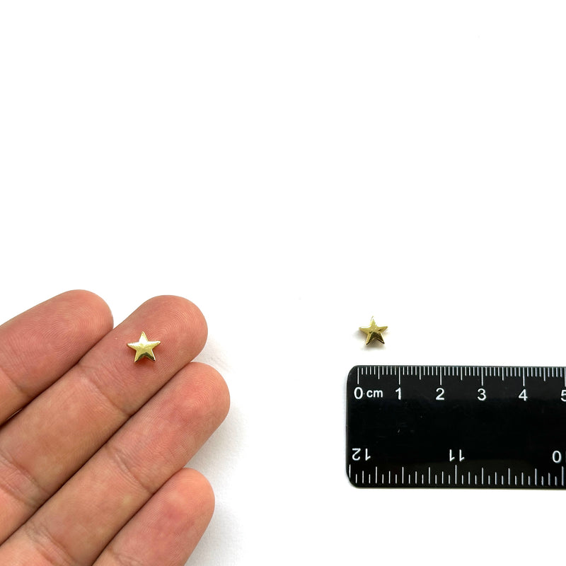 Estrella, Brass Enchapado 18k, 7mm, Beads