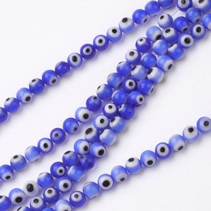 Evil Eye, Beads, Ojo, 4mm