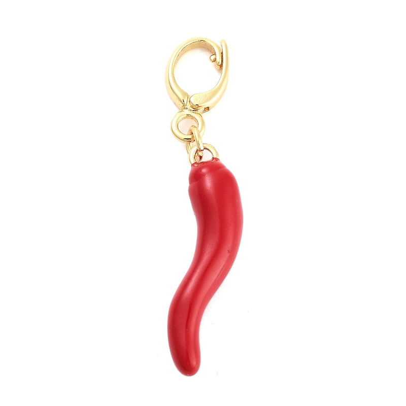 Chili, Cuerno, Brass, Enchapado 18k, Charm y Pendant